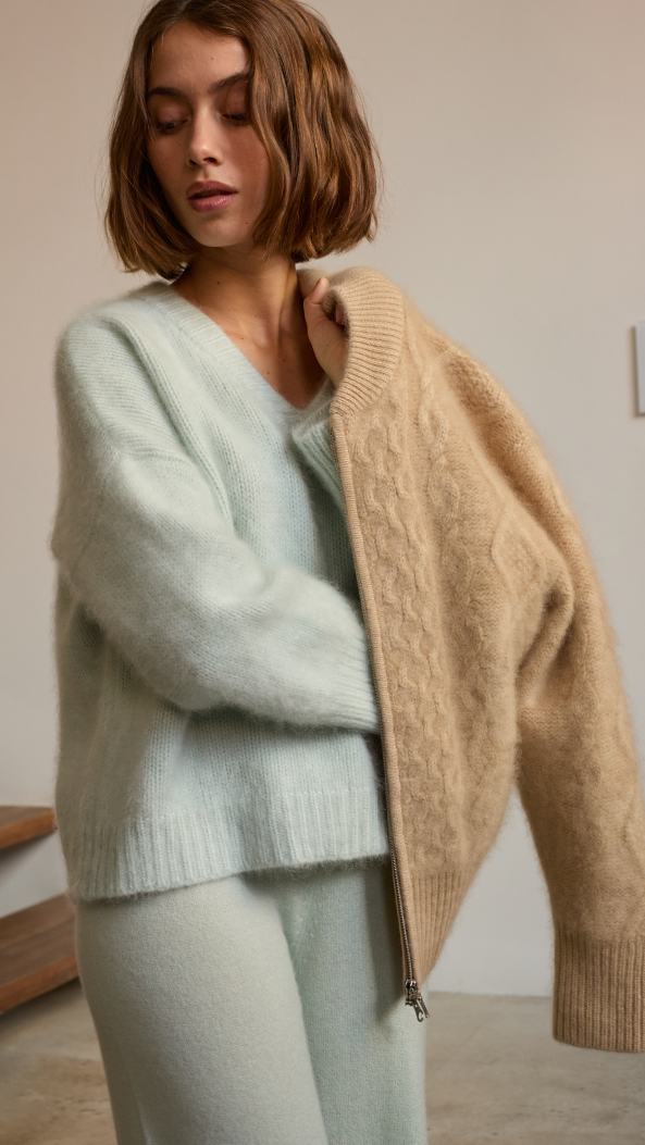 100 % cachemire brossé